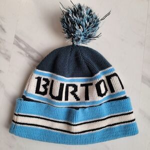 Burton beanie hat blue snowboarding pom snow skiin